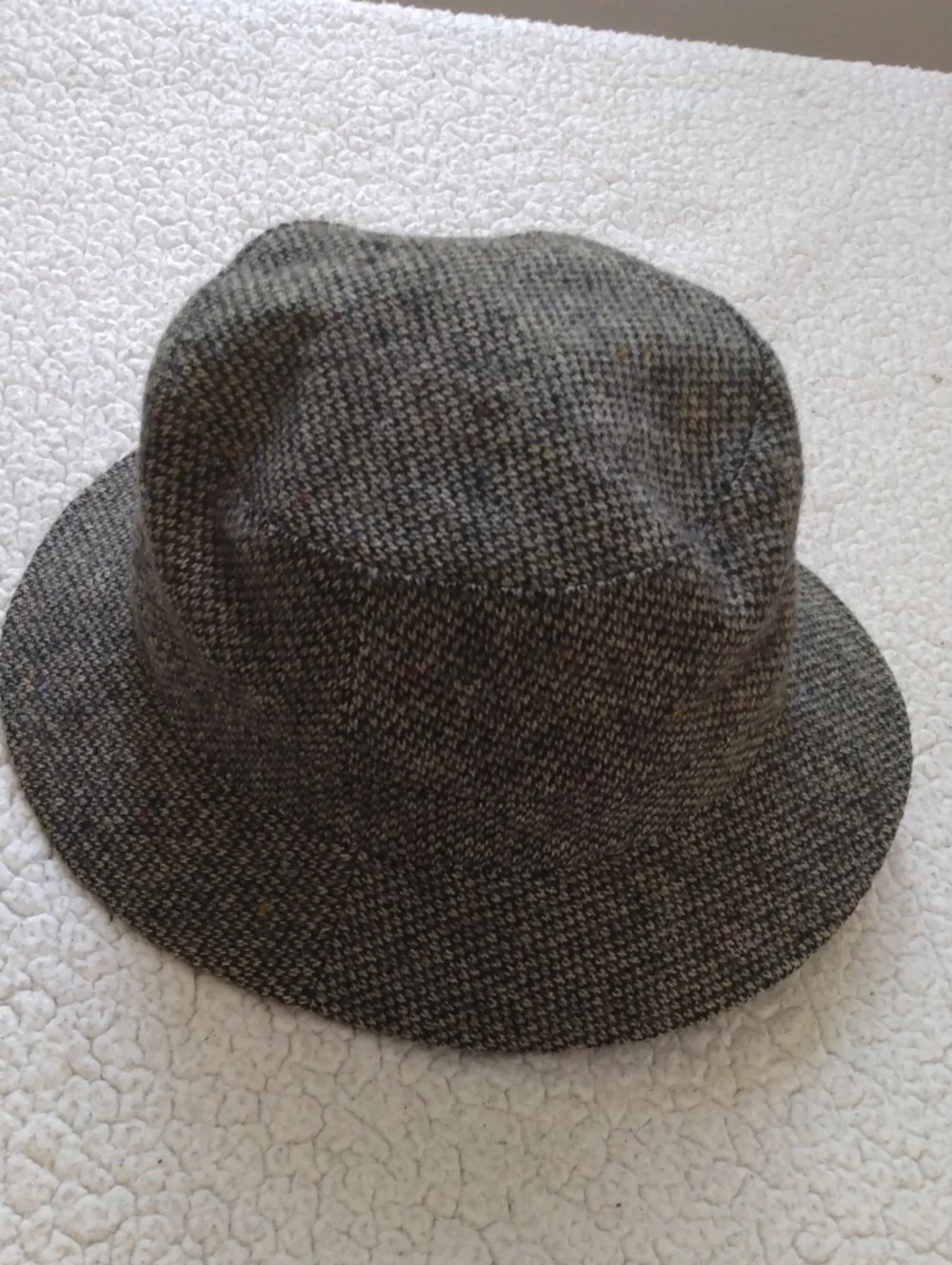 100% Wool Brown Barleycorn Tweed Bucket Hat (Crushable) - Large